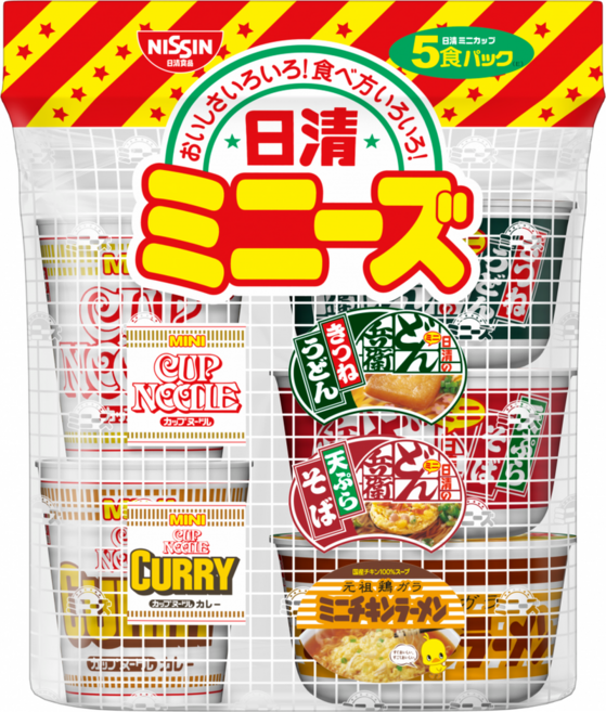 닛신미니즈 동일본판 1상자 30식 5식입 6팩 우동 소바 누들 카레 돈부리 컵라면 즉석식품(일본직구), 3개