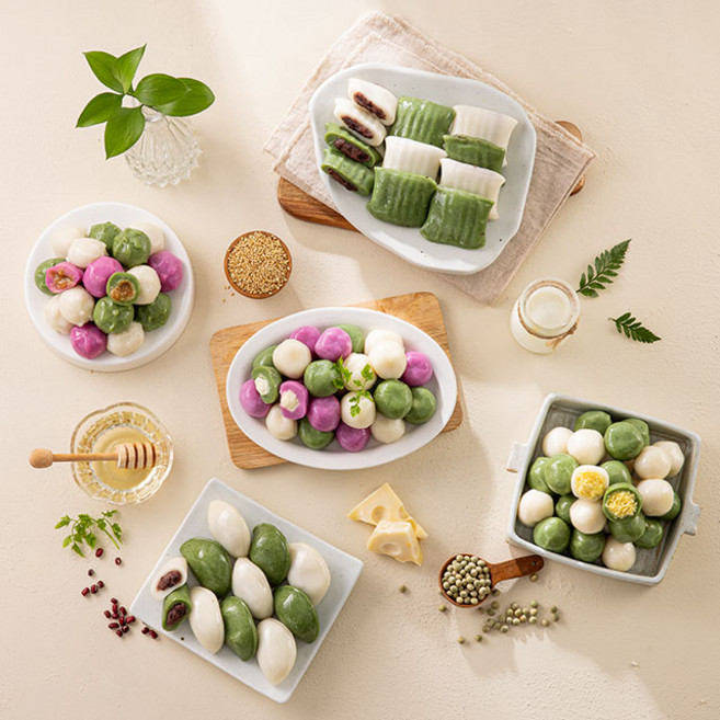 [귀정떡방] 굳지않는 쫄깃한 영양 간식 떡 3종 세트 1.5kg (꿀떡+바람떡+앙금절편), 1개