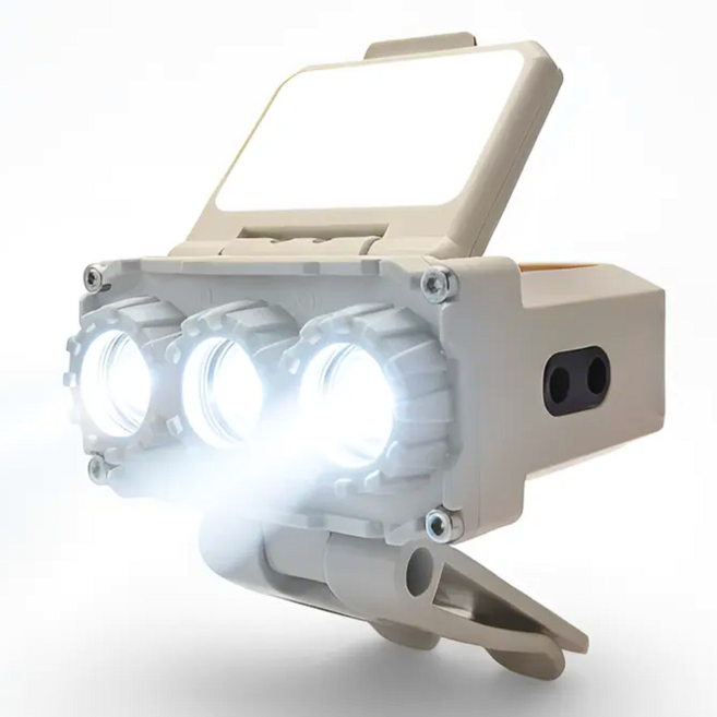 [시야초장악100m] 달본 led헤드랜턴 낚시 해루질 백팩킹 3구캡라이트, 1개, 아이보리