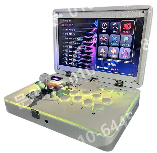 오락실 게임기 14 19 21 인치 고전 게임 접이식 휴대용 콘솔 추억의 레트로 옛날, 플러그인 블랙 14인치 3D+유선 1인 패드