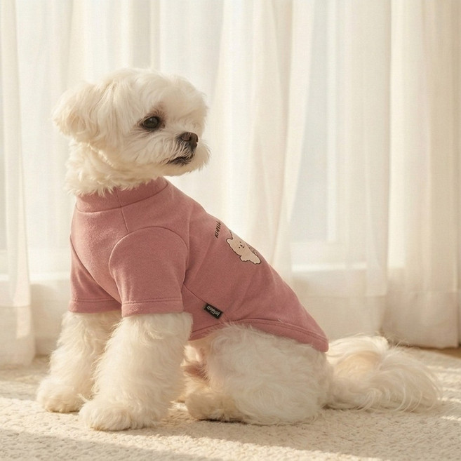 애견 레깅스 티셔츠 부드러운 통기성 고탄력 소재, 1개, 로즈핑크