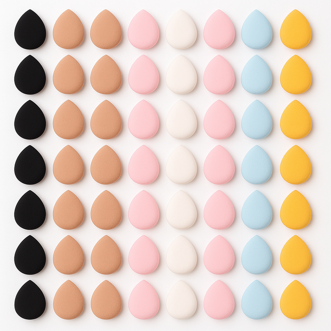 오피셜 물방울 똥퍼프 파운데이션 쿠션 퍼프, 50개, 그린색