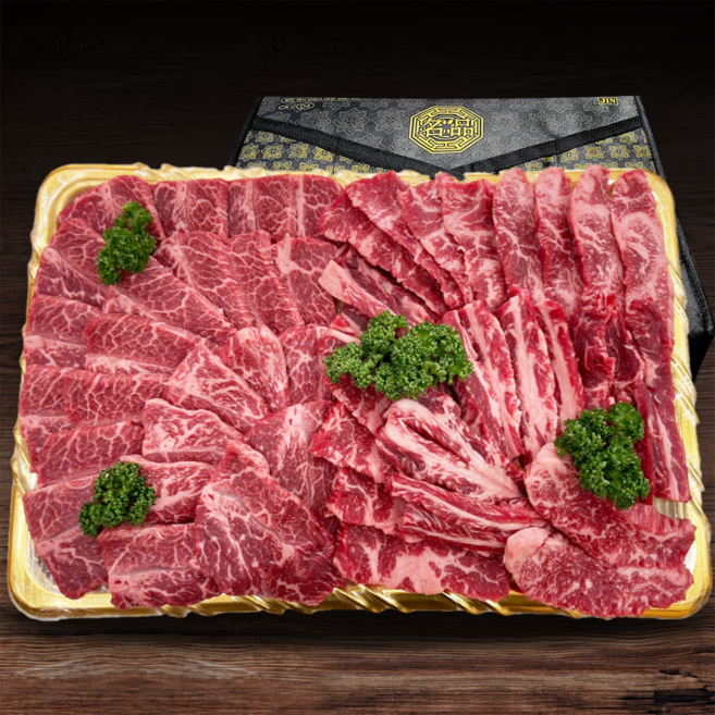 [빠른출고] 1등급이상 한우 선물 세트 특수 갈비살 살치살 업진살 치마살 부채살 설날 추석 한성미트뱅크, 총 600g 한우 선물세트, 1개