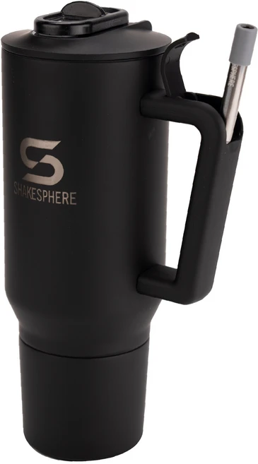 쉐이크스피어 스틸 고투컵 쉐이커 스테인리스 이중진공 보냉보온 빨대 텀블러 1000ml, 1개, 1L, 스틸 고투컵 매트블랙 - 쿠팡