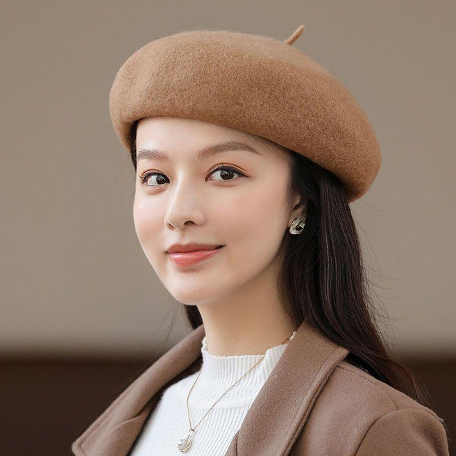 羊毛帽子女款貝雷帽秋冬百搭畫家帽蓓蕾帽毛呢禮帽冬天南瓜帽