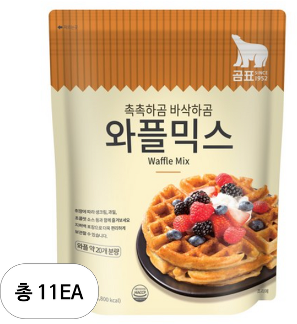곰표 바사삭 와플믹스, 1kg, 11개