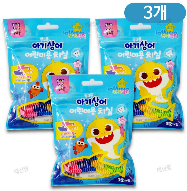 핑크퐁 어린이 치실 32p, 3개, 32개입