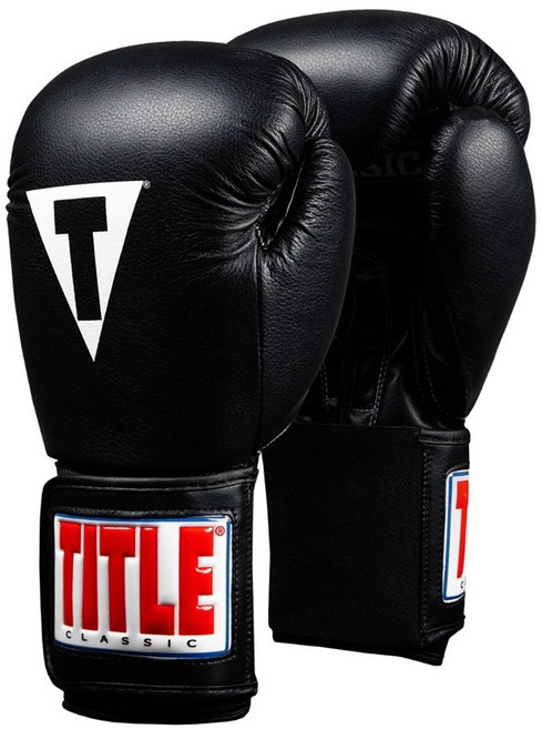타이틀 클래식 천연가죽 복싱글러브 / 권투 킥복싱 MMA, 블랙, 1개