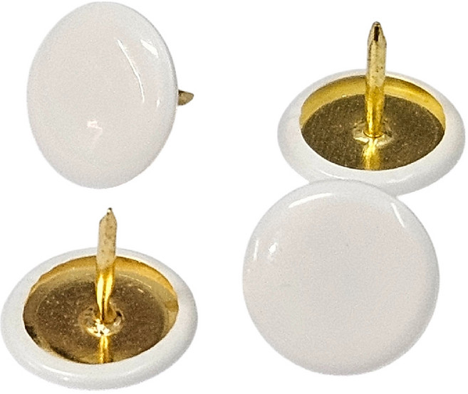 바이트 사무용 컬러 압정, 화이트, 1통, 100개입