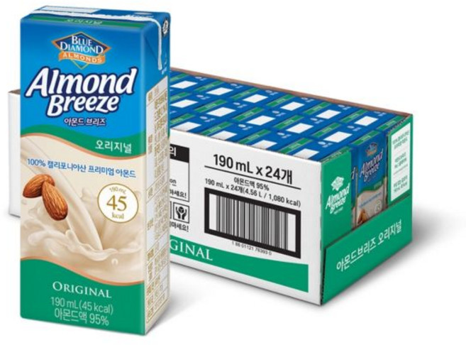 코스트코 Blue Diamond 아몬드 브리즈 오리지널 190mlx24개입, 24개, 190ml