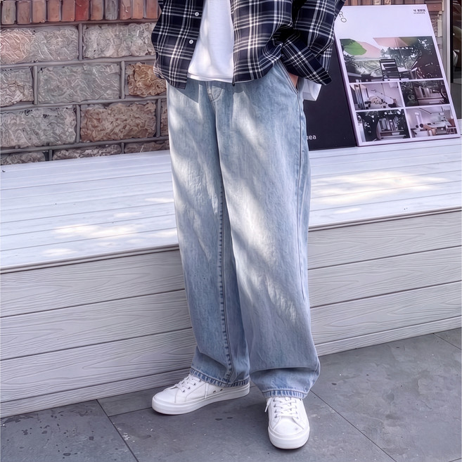 네로즈 샌드 워싱 세미 와이드 청바지