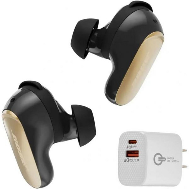 보스 콰이어트컴포트 2세대 울트라 무선 노이즈 캔슬링 이어버드 데저트 골드 월 충전기 포함, Desert Gold