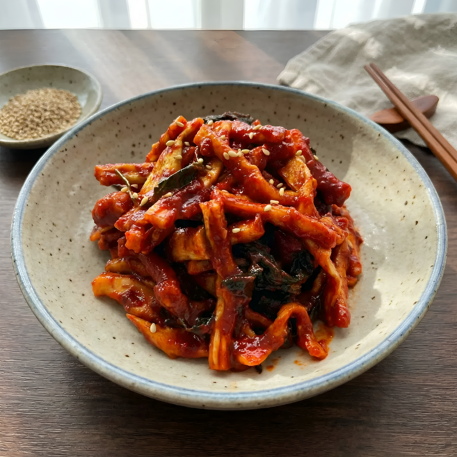 가정식 무말랭이 무침 매콤한 김치 간편 보쌈 맛있는 반찬, 400g, 1개