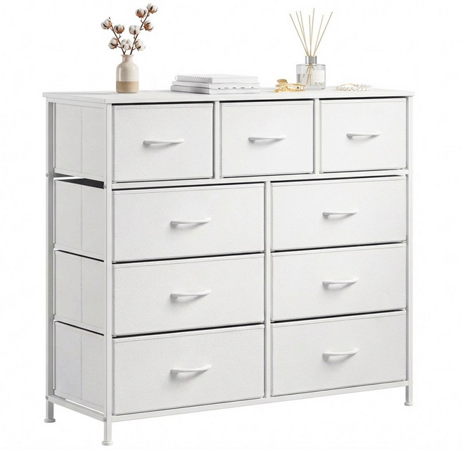 KOTTII 대용량 서랍장 거실 침실 옷정리수납, 9단, 화이트