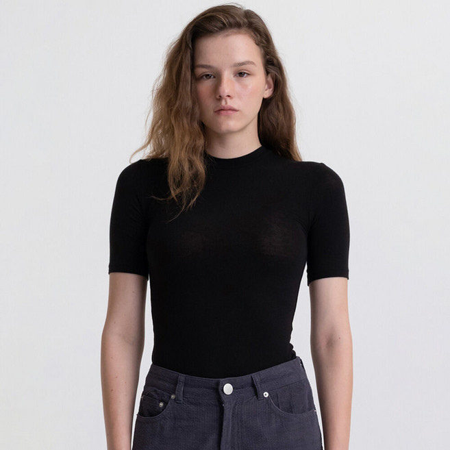 벤시몽 TENCEL WOOL HALF SLEEVE - CARBON