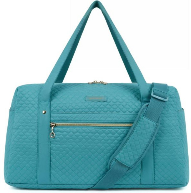 여행용 더플백 여성용 젖은 포켓이 있는 BAGSMART 37L 위켄더 오버나이트백 여행 출장 스포츠용 노트북 수납공간이 대형 기내 반입 가방 신발 가방(블랙)