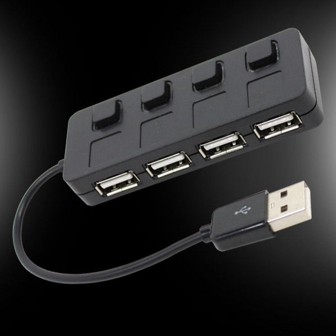 USB동글 넥시 USB2.0 4포트 무전원허브 (NX355), 검정
