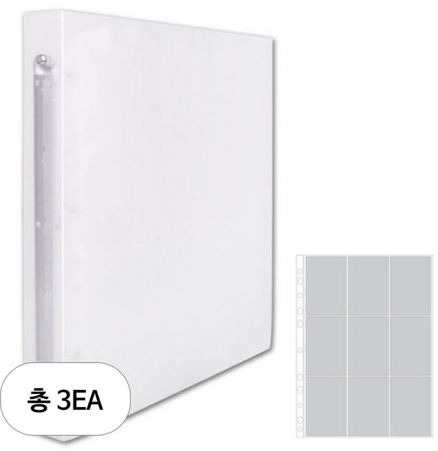 데얼스 포토포켓 베이직 포카바인더 앨범 9포켓, 50매, 반투명, 3세트