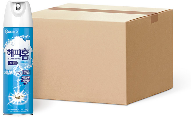 해피홈 유한양행 에어로솔 수성 살충제 무향, 500ml, 44개
