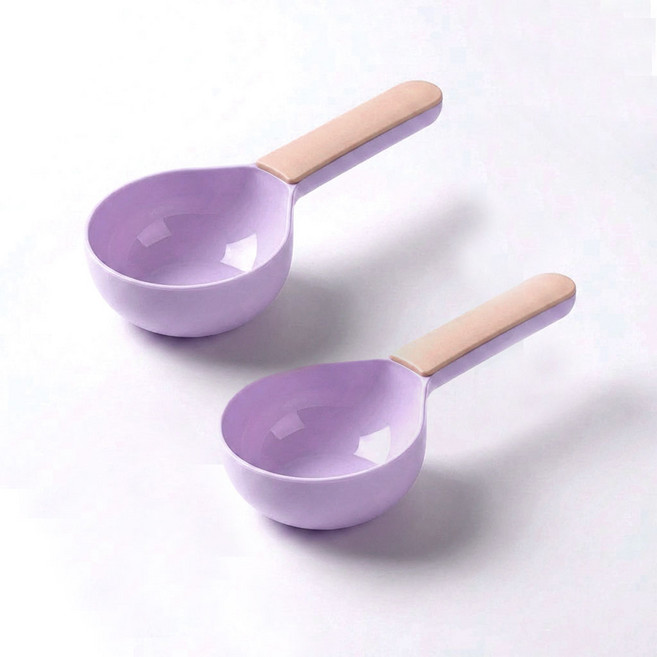 강아지 스푼 고양이 스푼 사료숟가락 반려동물 사료스푼 파스텔 사료 스푼 투톤 사료 스쿱 애견 숟가락 샤료스푼 강아지 고양이, 핑크보라 + 연핑크, 2개