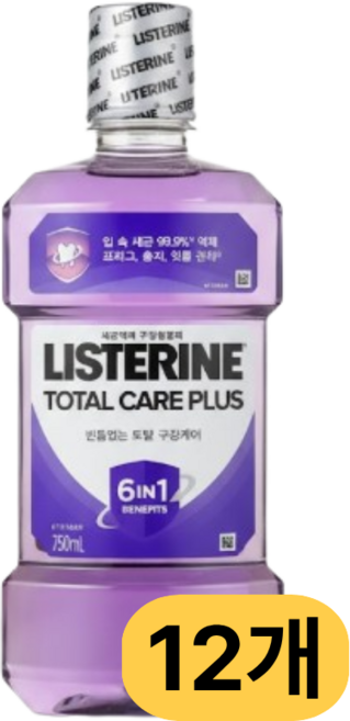 리스테린 토탈케어 플러스 750ml 12개, 1