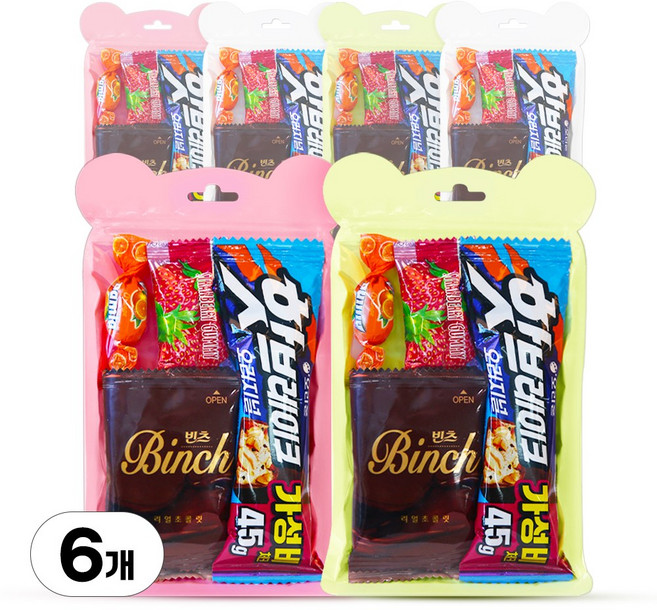 학생 간식 꾸러미 단체 선물 과자 답례품, 6개, 1봉
