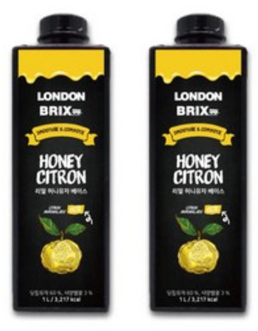 런던브릭스 리얼 허니유자 베이스 1L 2개세트, 2개