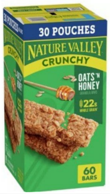 네이처밸리 오츠앤허니 크런치 그래놀라바, 1개, 1.26kg