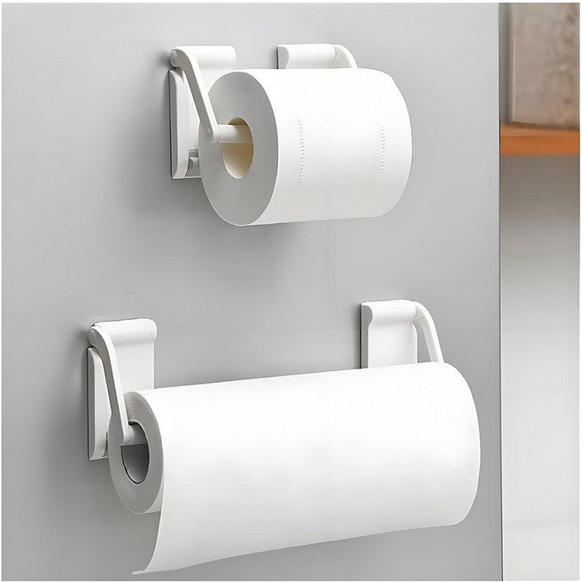 키친타올걸이 키친타월홀더 키친타올홀더 자석키친타올걸이 거리 조절 가능 키친타월걸이 화이트, 흰색, 1개