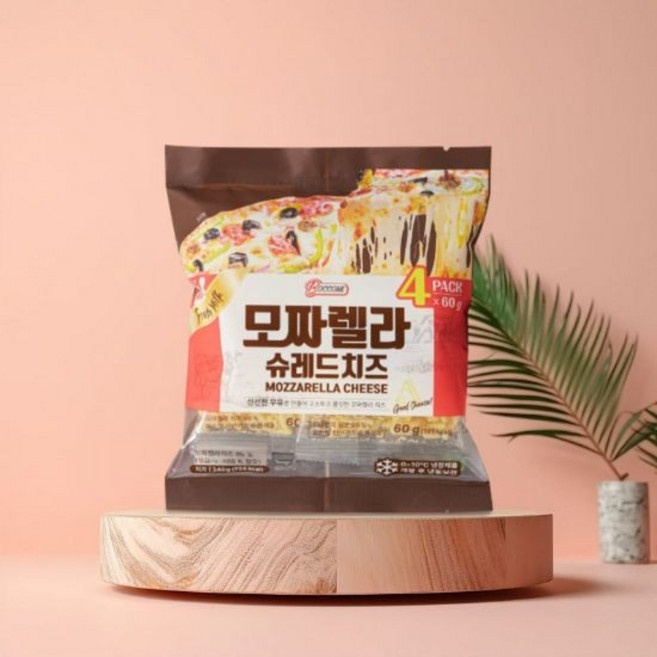 보꼬네 자연치즈 모짜렐라 슈레드 피자치즈 240g 2팩, 없음, 60g