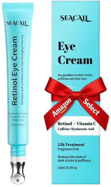 씨콜 레티놀 아이크림 다크서클 및 붓기 안티에이징 세럼 히알루론산 카페인이 함유된 15ml, 1개