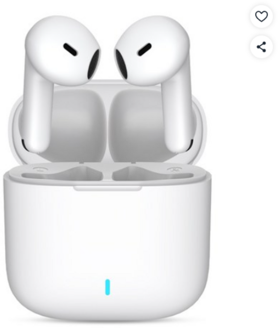 DAICOO ENC 무선 블루투스 이어폰 노이즈 캔슬링 고음질, 화이트, T90 (ENC소음제거/대용량배터리)