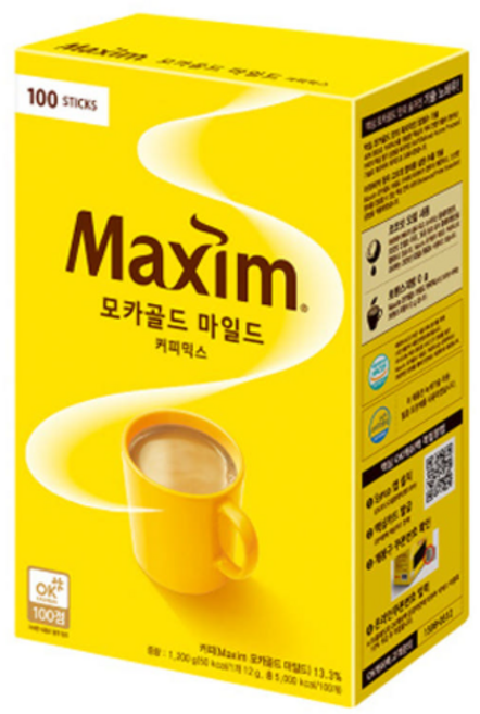 맥심 모카골드 마일드 커피믹스, 12g, 100개입, 1박스