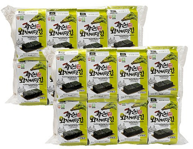 광천삼원푸드 와사비맛 도시락김, 4g, 32개
