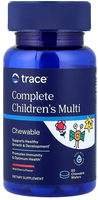 트레이스미네랄스 103917 어린이용 컴플리트 멀티 츄어블 체리 웨이퍼 60개, 1개, 60정 - 쿠팡