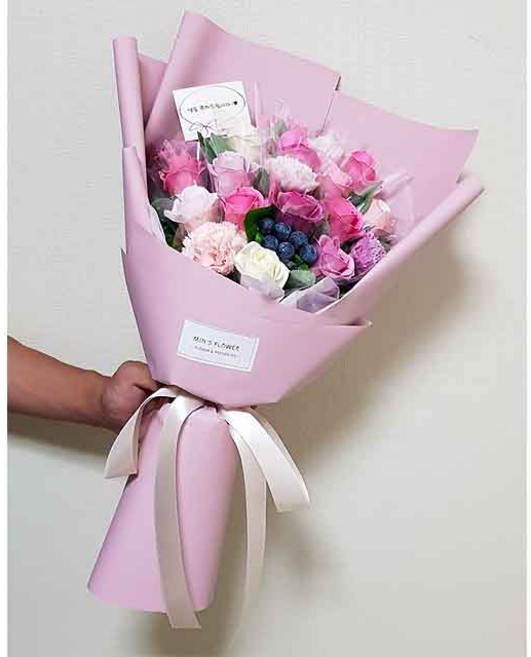 수앤로즈플라워 돈다발 돈꽃다발 비누꽃다발 20송이 꽃다발 부모님결혼기념일선물 꽃선물, 카네이션 혼합, 1개
