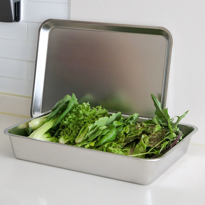 스텐 사각 트레이 밧드 채망 3종 세트 스테이크 레스팅 바트 L, 단품, 1개