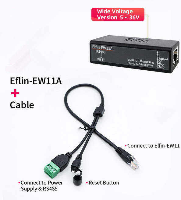 직렬 포트 RS485 TCP WIFI ELFIN 서버 변환기 데이터 장치 프로토콜 모드버스 IOT EW11 TCP IP 텔넷 지지대 전송, 02 bult-in model