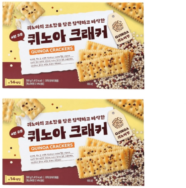4번구워 더 바삭한 퀴노아 크래커, 300g, 2개