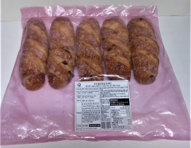 삼립 냉동 파베 우리쌀 건포도 브레드 750g, 1개