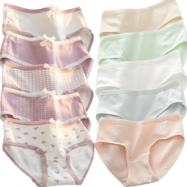 비니앤빈 주니어 여학생 면 팬티 10종 세트