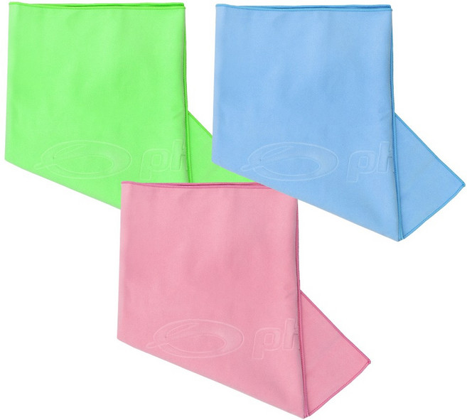 피닉스 초극세사 건식 스포츠 타올 3종 SET, 핑크+블루+그린, 1개