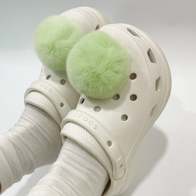 리얼 퍼 렉스 폼폼이 털 겨울 신발파츠 2p (9컬러)