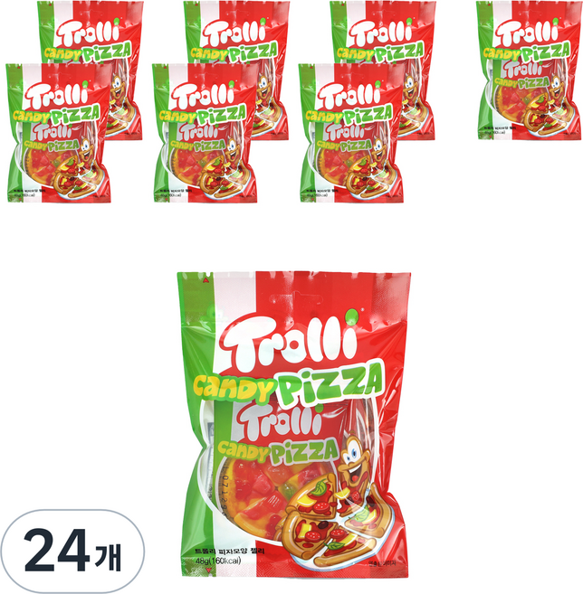 트롤리 피자모양 젤리 4개입, 48g, 24개