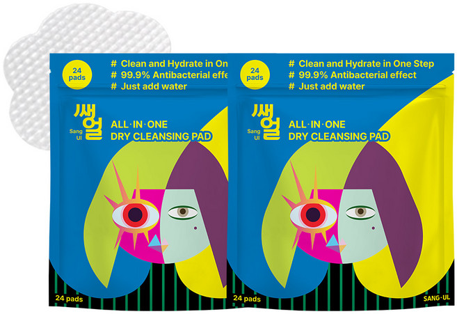 파워풀엑스 쌩얼 올인원 드라이 클렌징 패드, 2개, 24매입