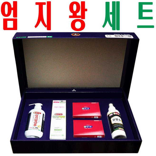 엄지왕선물세트/ 어성초자소엽녹차 추출물 함유/ 모발수+샴푸+비누+치약 구성/ 미산약초농장, 엄지왕선물세트 x1세트