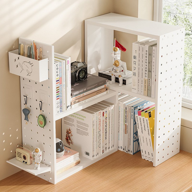 콜콜러브 다용도 수납 책장 좌우연장 책꽂이 선반 책상 책장, 2단, 흰색