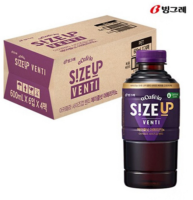 빙그레 아카페라 사이즈업 벤티 헤이즐넛, 24개, 600ml