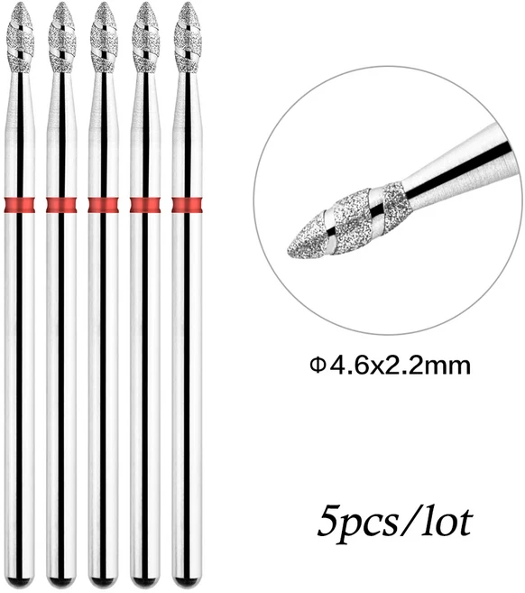 손톱 용 5 개/몫 드릴 비트 손톱 용 다이아몬드 헤드 매니큐어 용 밀링 커터 큐티클 네일 커터 팁 액세서리, 26 TP-257LX-023R