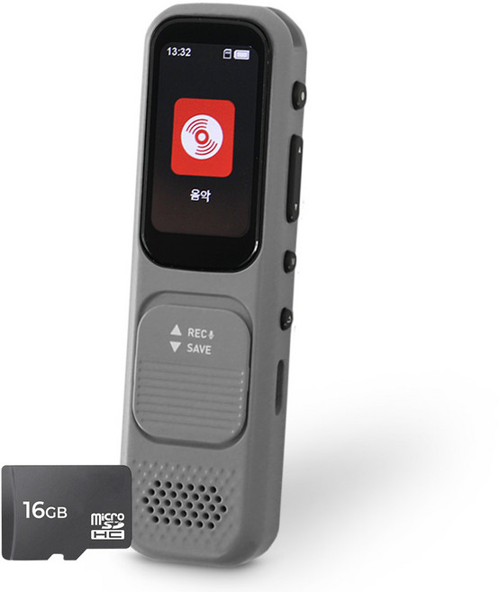 아이리버 스피커 음성녹음 구간반복 재생속도조절 마이크로SD 블루투스 MP3플레이어 16GB, T80, 그레이